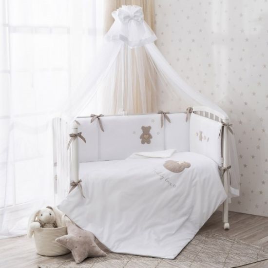 Изображение КОМПЛЕТ ДЕТСКОГО ПОСТЕЛЬНОГО БЕЛЬЯ PERINA TEDDY LOVE 7 ПРЕДМЕТОВ