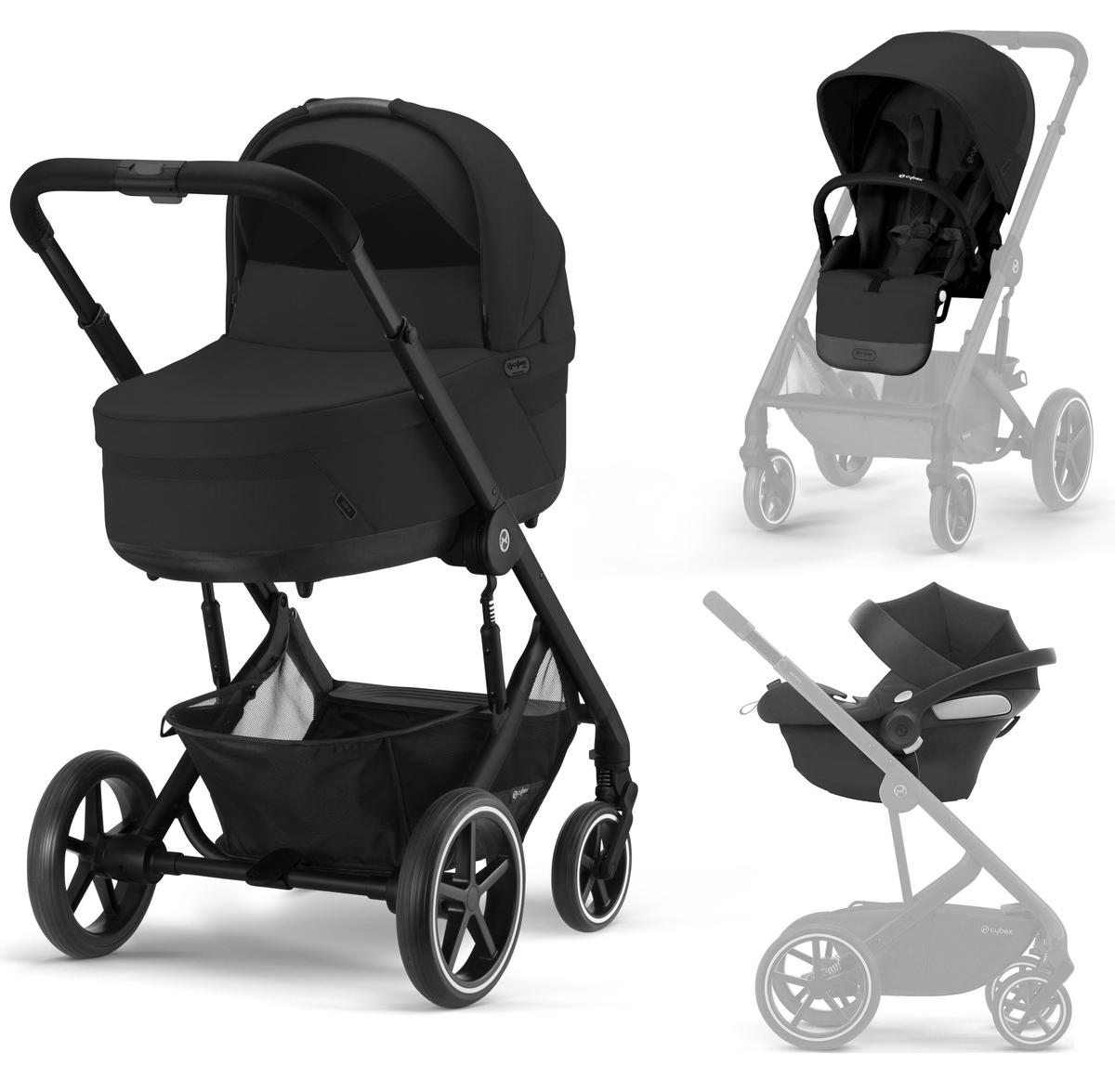 Изображение ДЕТСКАЯ КОЛЯСКА 3 В 1 CYBEX BALIOS S LUX 3 В 1 +АВТОКРЕСЛО ATON B2 I SIZE + ДОЖДЕВИК BLACK