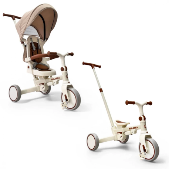 Изображение ТРЕХКОЛЕСНЫЙ ВЕЛОСИПЕД С РОДИТЕЛЬСКОЙ РУЧКОЙ BUBAGO MALANKA 9 В 1